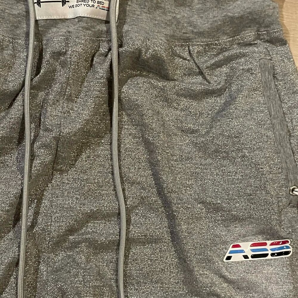 HTF Adam Selman Sport Hi-Rise Sweatpant Htr Grey Medium metallic - Picture 5 of 9